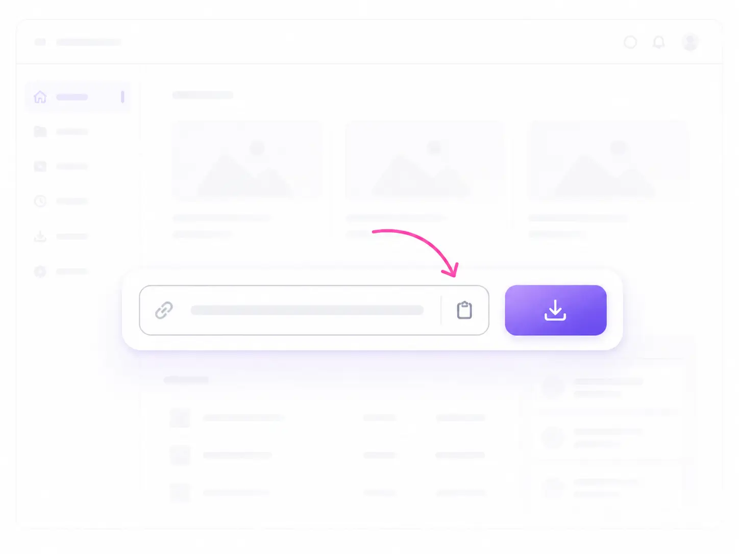 Pasting the Instagram link into the downloader input field
